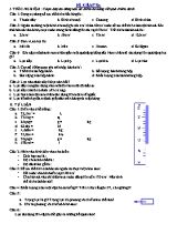 Đề kiểm tra 15 phút môn Vật lý Khối 6